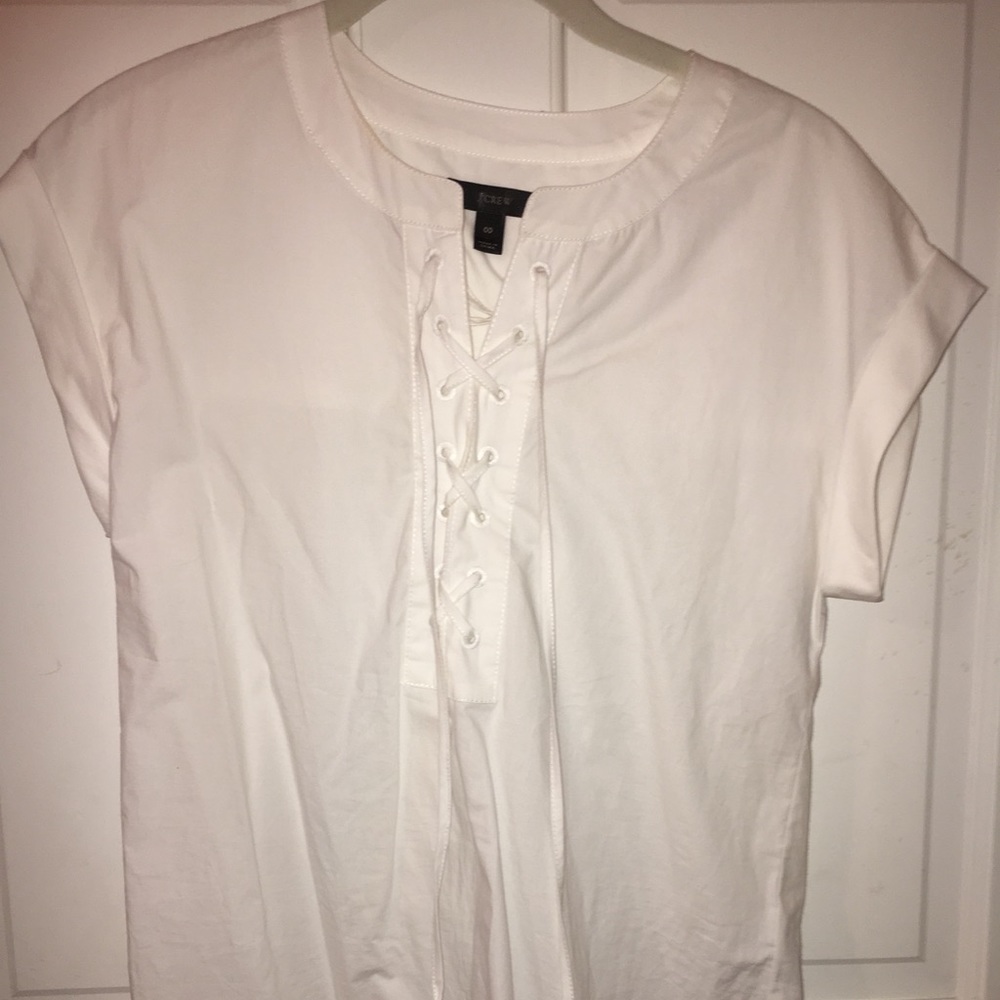 J Crew lace up blouse